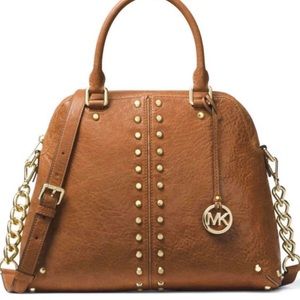 Michael Kors Astor large studded satchel in Walnut